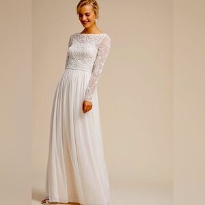 BHLDN | Sinclair long sleeve beaded boho ivory wedding gown/dress ANTROPOLOGIE